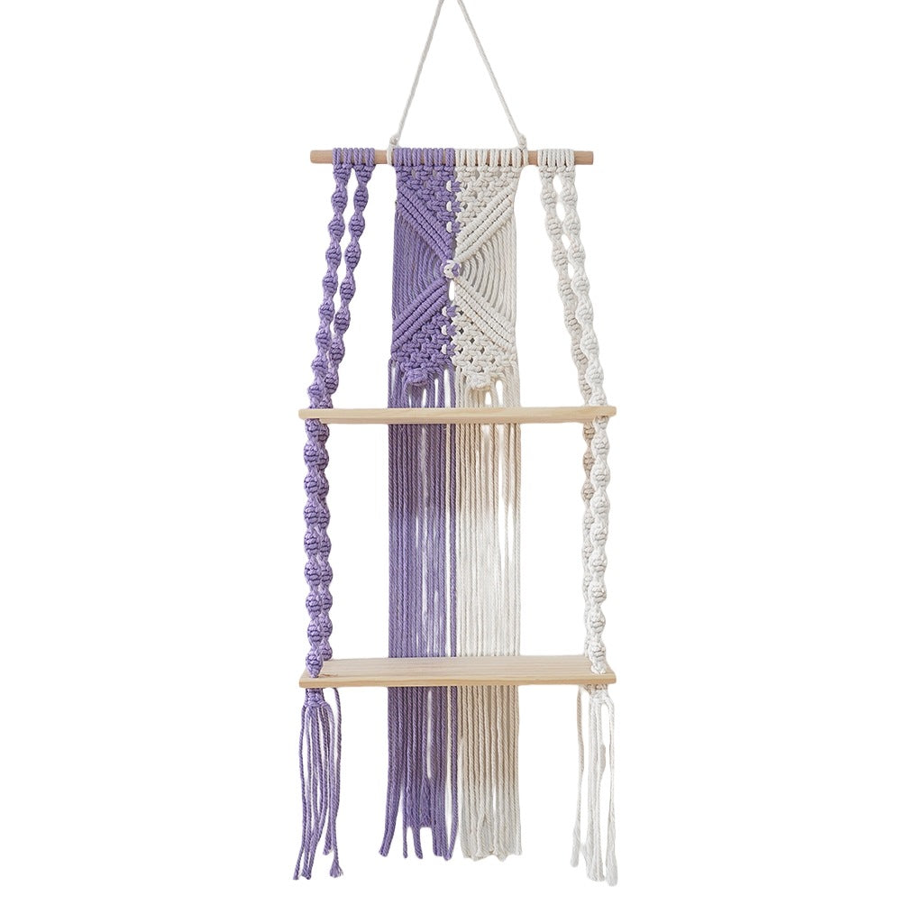 Macrame Wall Shelf with Multi-Tiered Design | Thrascher