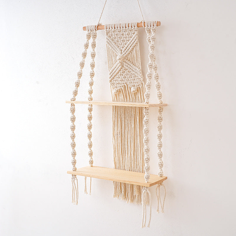 Macrame Wall Shelf with Multi-Tiered Design | Thrascher