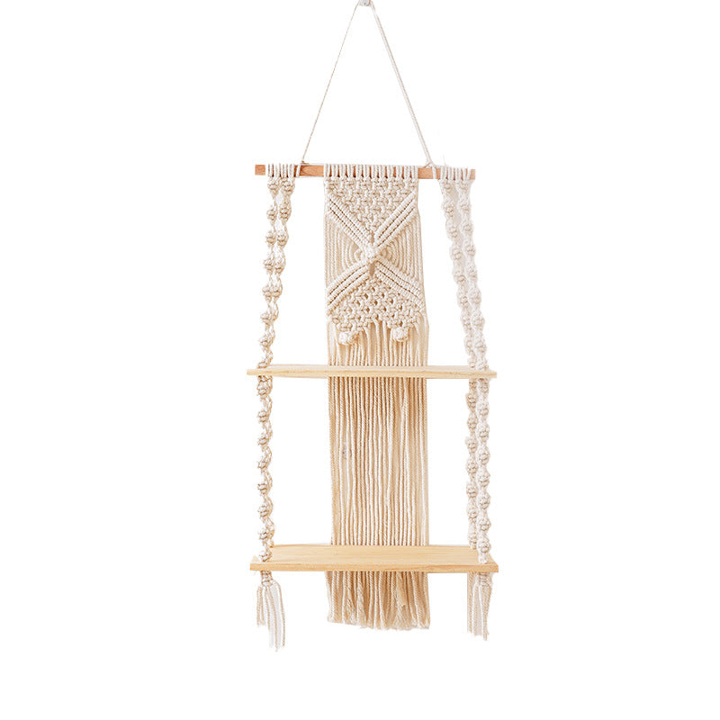 Macrame Wall Shelf with Multi-Tiered Design | Thrascher