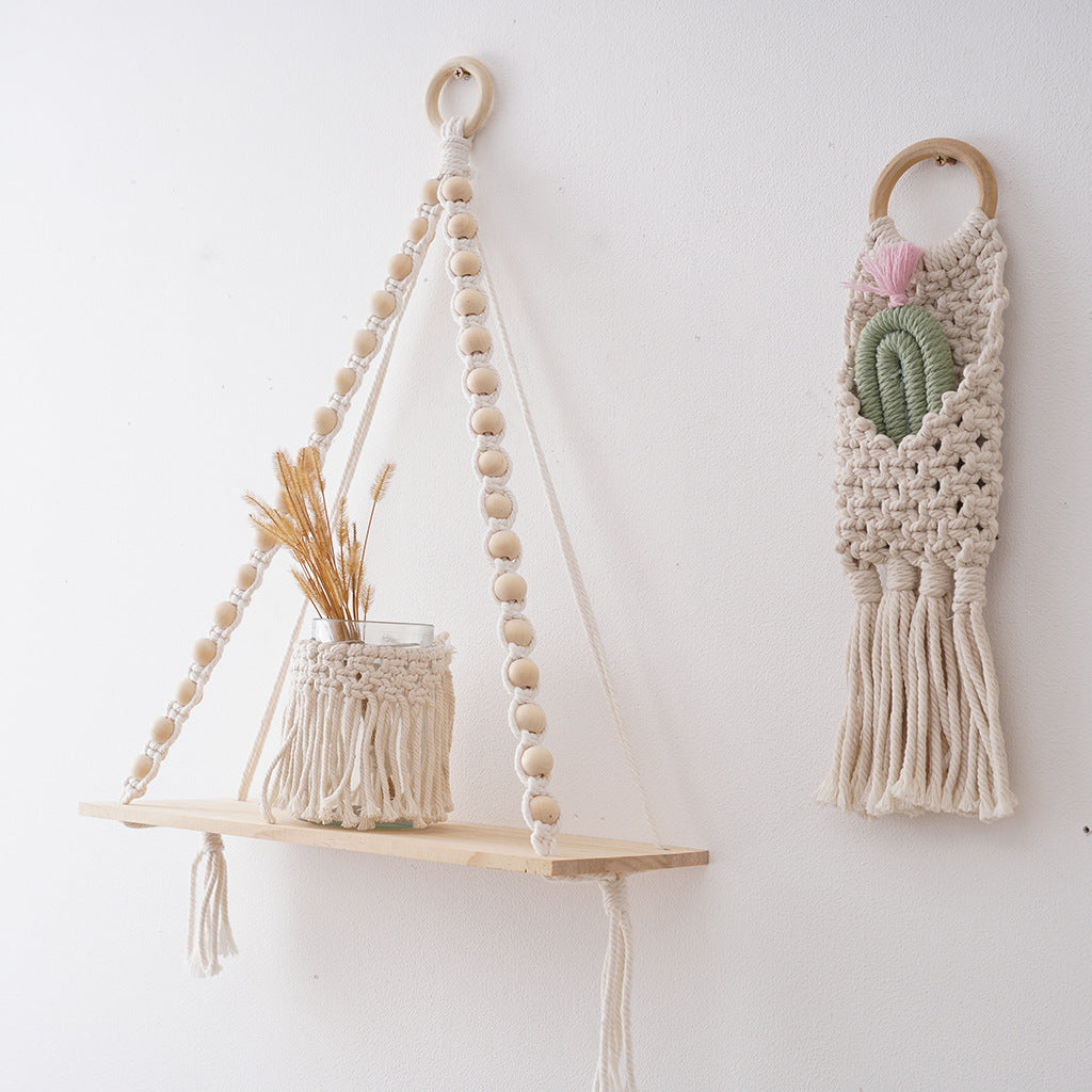 Macrame Wooden Shelf | Thrascher
