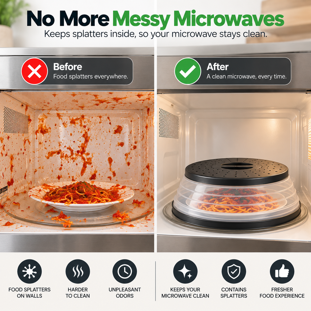 Magnetic Collapsible Microwave Splatter Cover, 21 cm Top, 26.5 cm Base