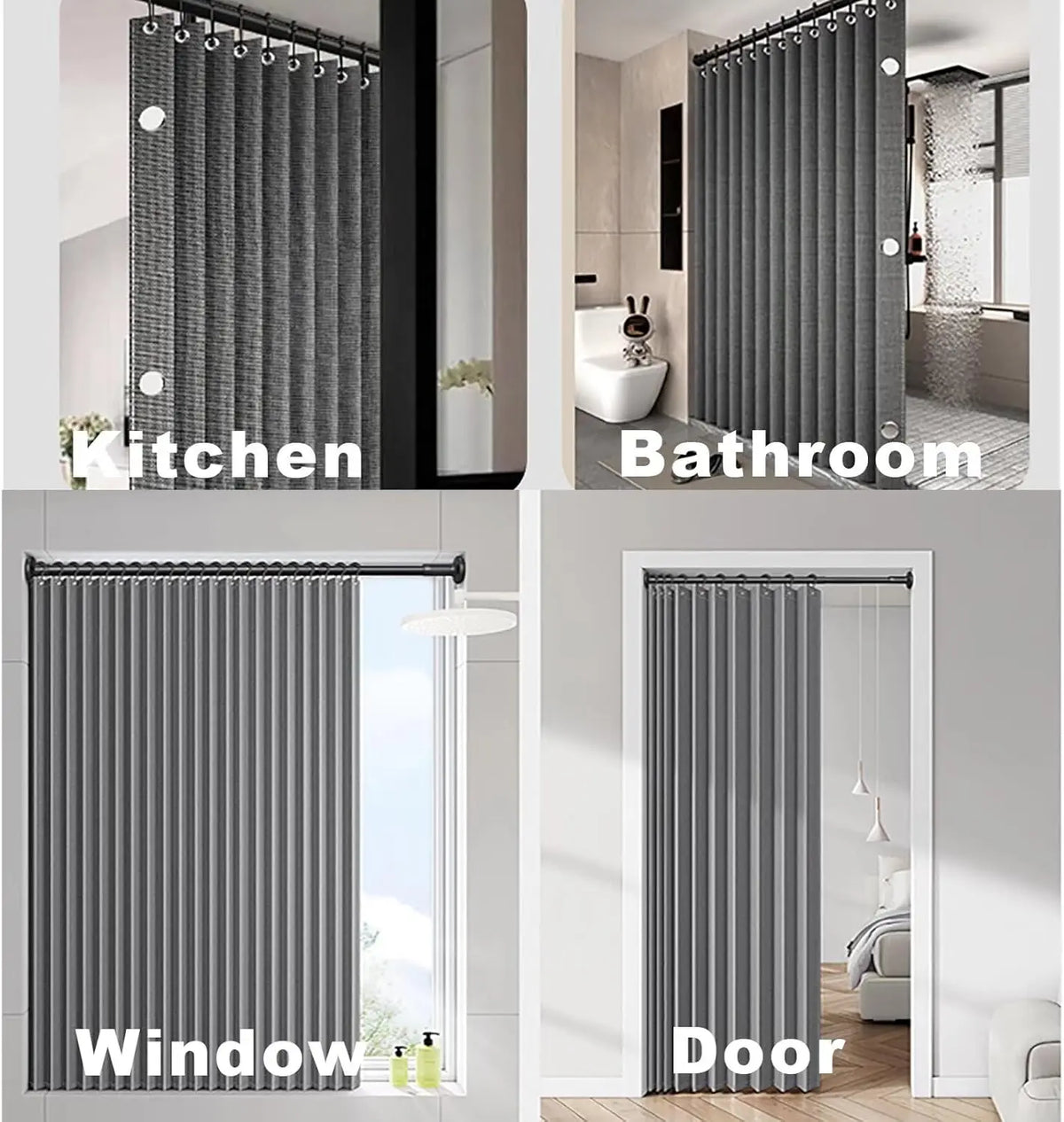MagnaFold Foldable Shower Curtain with Magnets, Approx. 1.6-Inch Folded Width, view 10