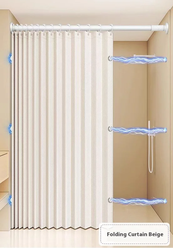 MagnaFold Foldable Shower Curtain with Magnets, Approx. 1.6-Inch Folded Width, view 14