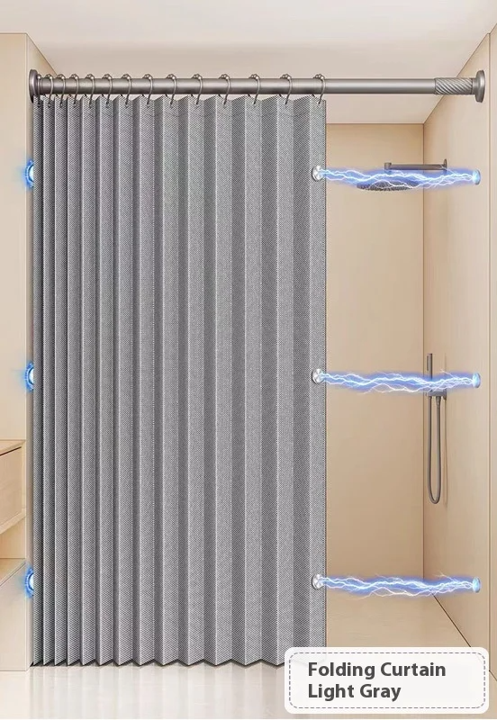 MagnaFold Foldable Shower Curtain with Magnets, Approx. 1.6-Inch Folded Width, view 15