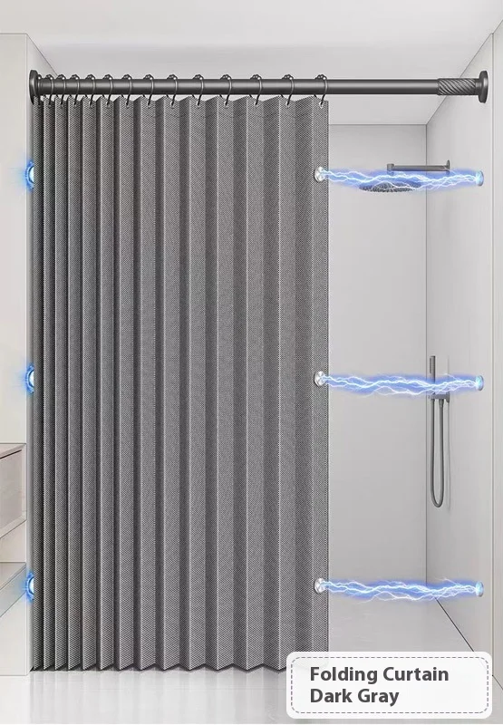 MagnaFold Foldable Shower Curtain with Magnets, Approx. 1.6-Inch Folded Width, view 16