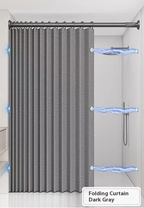 MagnaFold Foldable Shower Curtain with Magnets, Approx. 1.6-Inch Folded Width, view 16