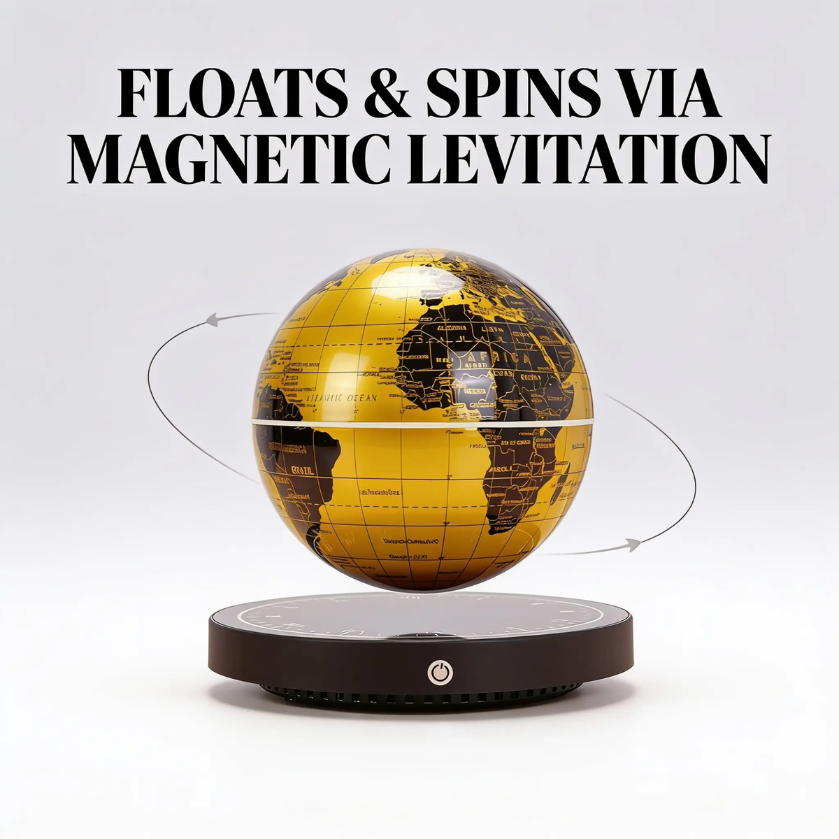 Magnetic Levitation Globe Lamp with Rotating Globe and Digital Clock Base, view 5