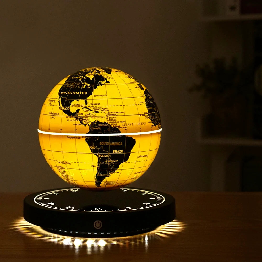 Magnetic Levitation Globe Lamp with Rotating Globe and Digital Clock Base, view 6