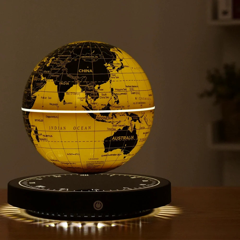 Magnetic Levitation Globe Lamp with Rotating Globe and Digital Clock Base, view 7