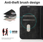 Magnetic Wallet Case for iPhone with MagSafe Wireless Charging, PU Leather