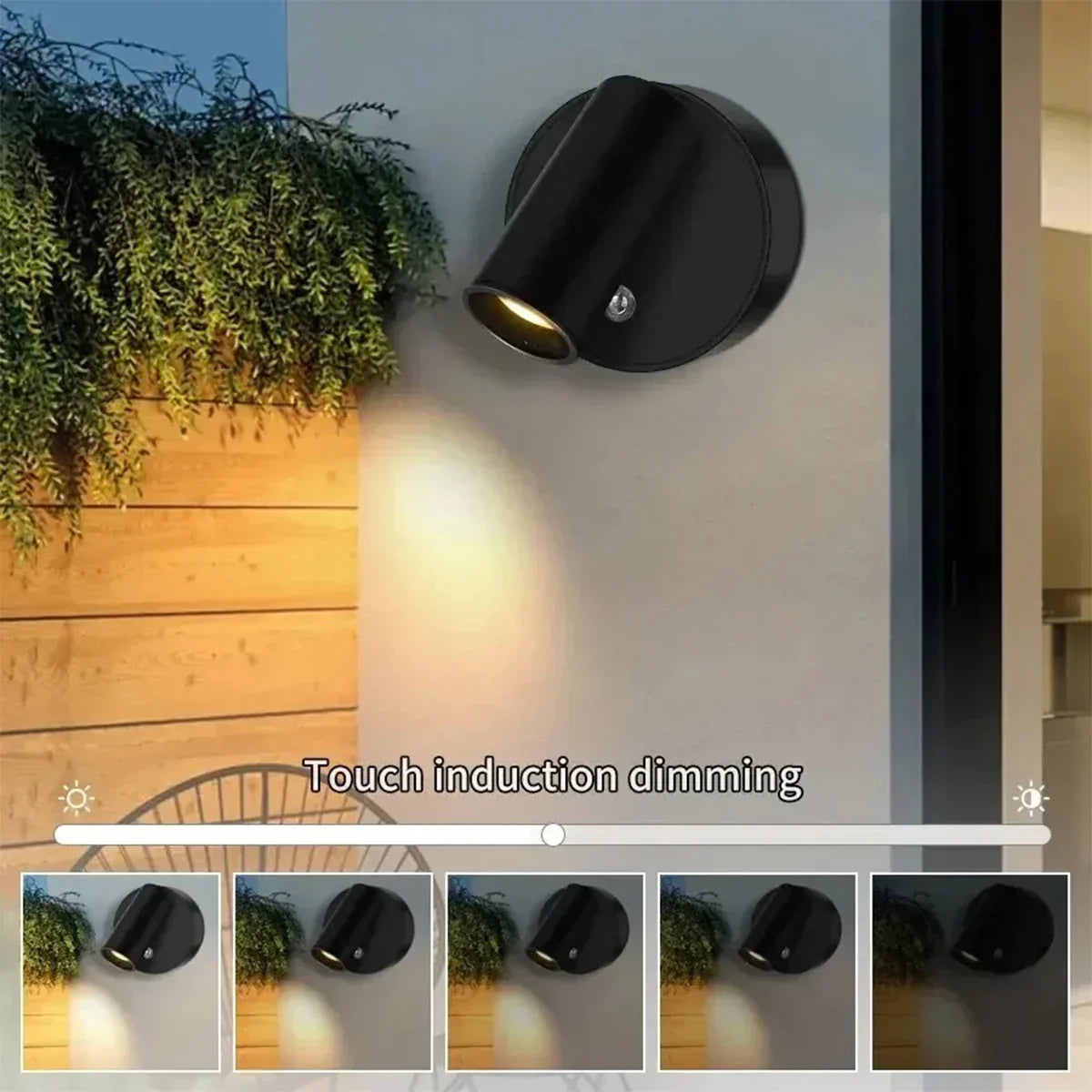 Magnetic Wireless Rechargeable LED Wall Spot Light, 8 × 8 × 6.5 cm, view 3