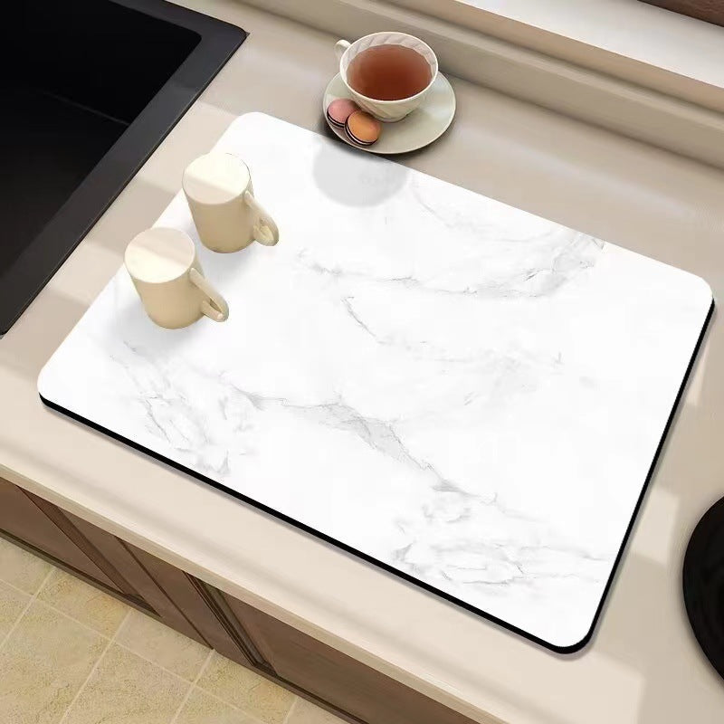 Marble-Inspired Kitchen Counter Mat | Thrascher