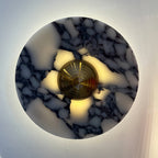 Marble Pattern Background Illuminating Circular Wall Lamp Pair | Thrascher