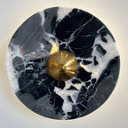 Marble Pattern Background Illuminating Circular Wall Lamp Pair | Thrascher