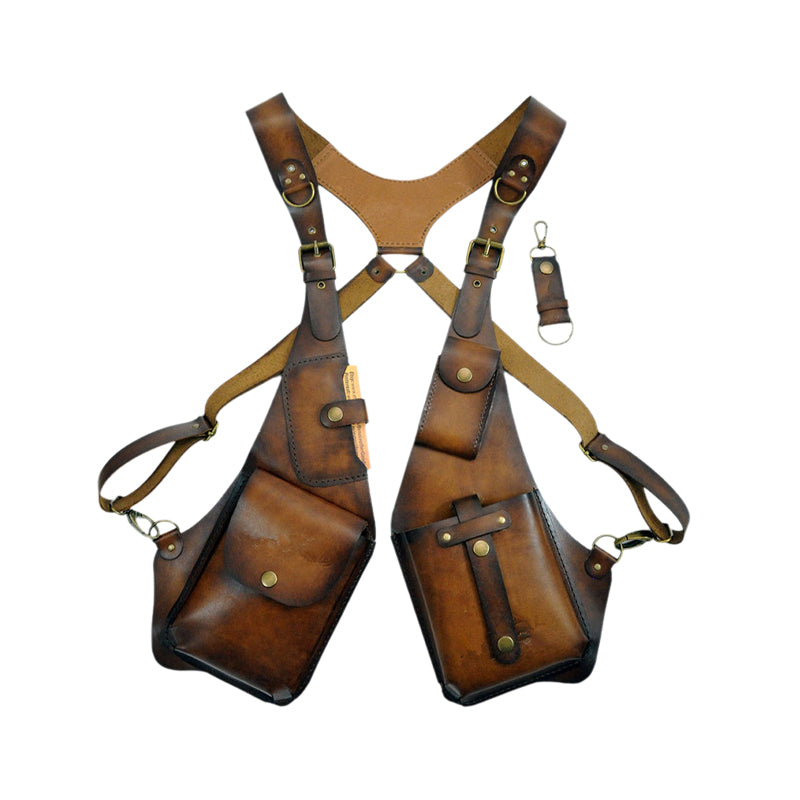 Medieval Steampunk Retro Strap Armpit Shoulder Bag in PU Leather, view 14