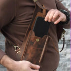 Medieval Steampunk Retro Strap Armpit Shoulder Bag in PU Leather, view 2