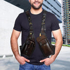 Medieval Steampunk Retro Strap Armpit Shoulder Bag in PU Leather, view 6