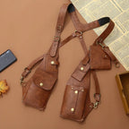 Medieval Steampunk Retro Strap Armpit Shoulder Bag in PU Leather, view 7
