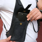 Medieval Steampunk Retro Strap Armpit Shoulder Bag in PU Leather, view 8