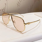 Men's Oversized Aviator Sunglasses with Metallic Frame and Gradient Lenses, view 8