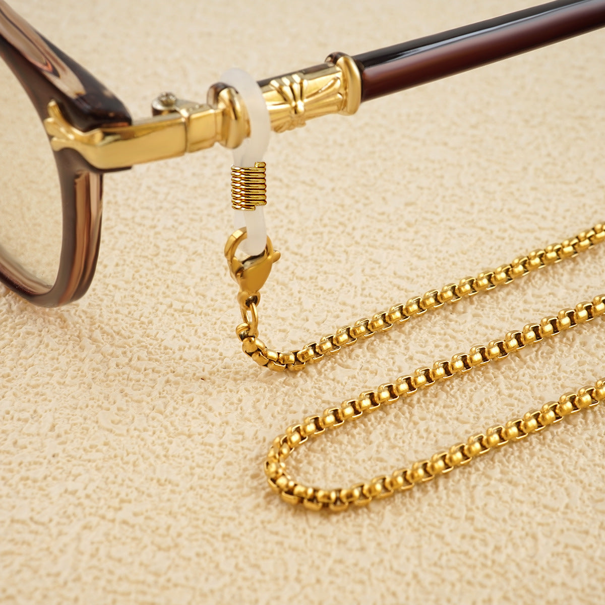 Metal Eyewear Chain with Rubber Grips and Adjustable Length, view 4