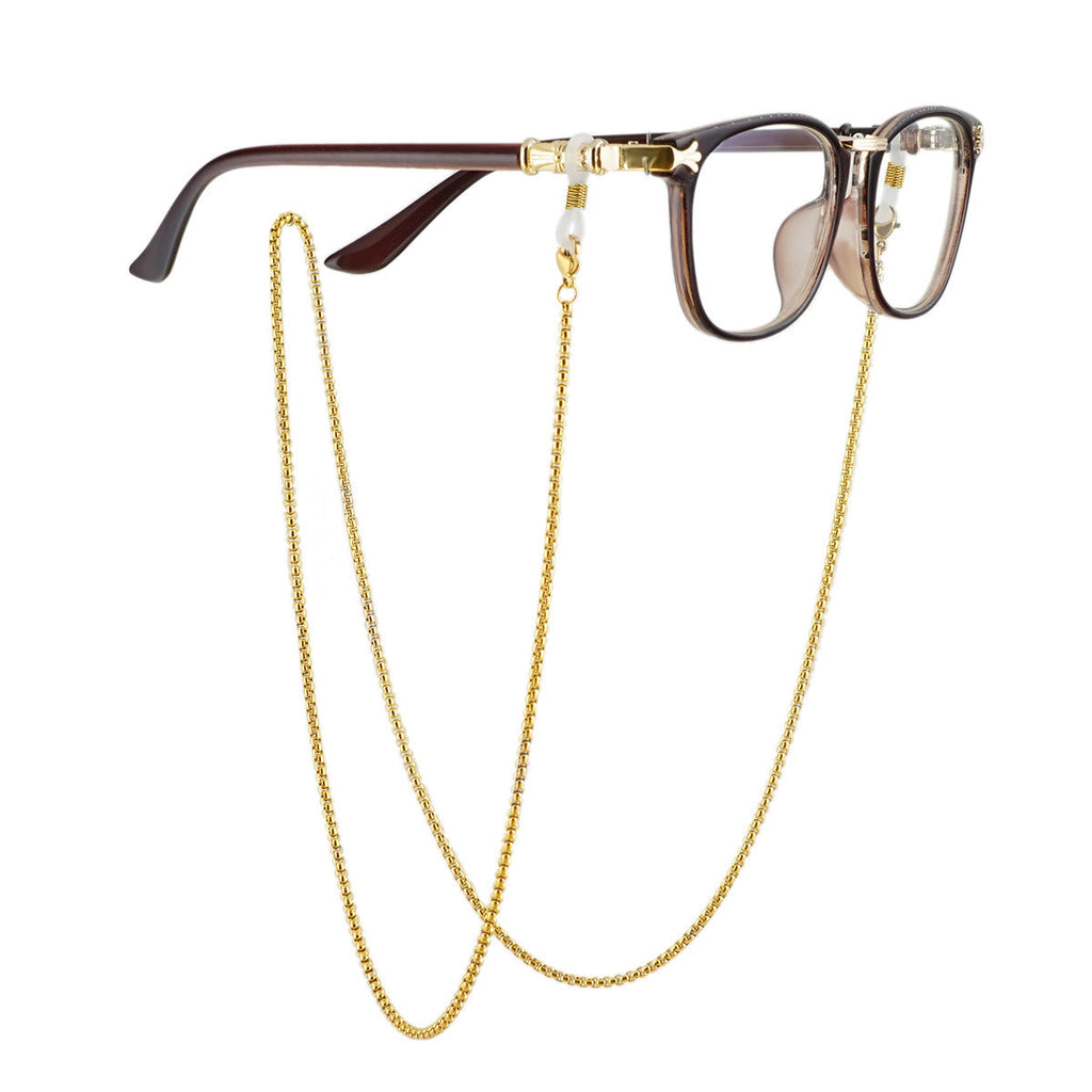 Metal Eyewear Chain with Rubber Grips and Adjustable Length, view 5