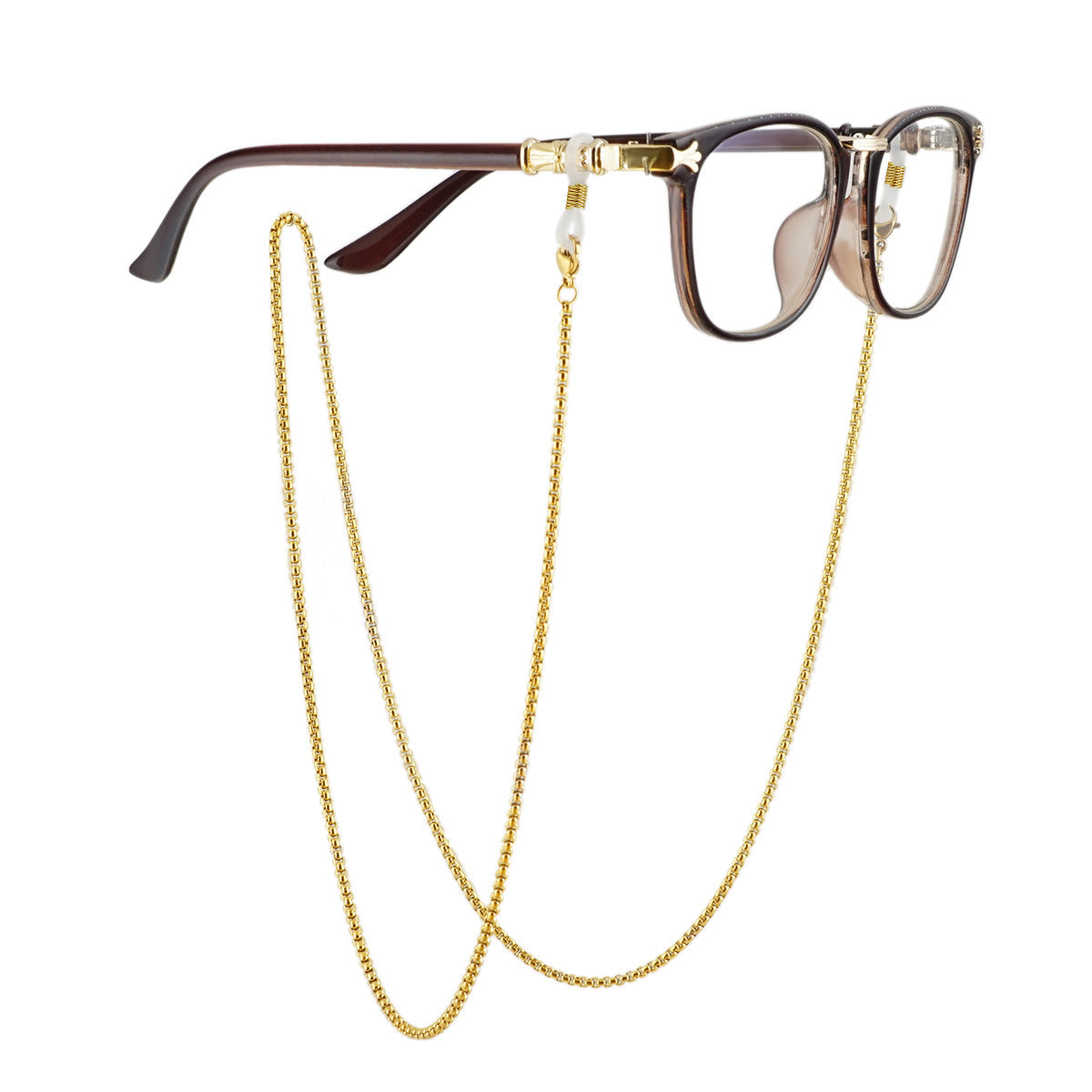 Metal Eyewear Chain with Rubber Grips and Adjustable Length, view 5