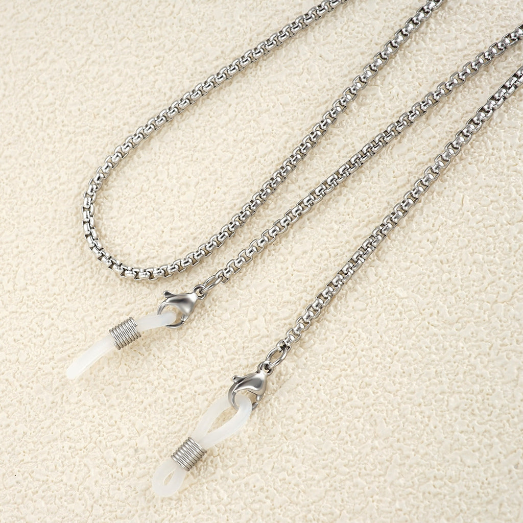 Metal Eyewear Chain with Rubber Grips and Adjustable Length, view 6