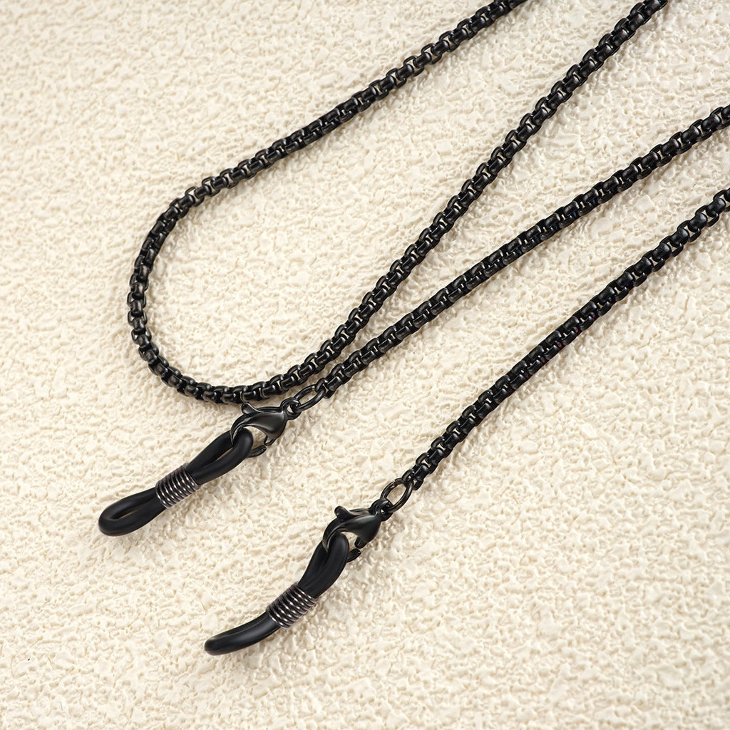 Metal Eyewear Chain with Rubber Grips and Adjustable Length, view 7