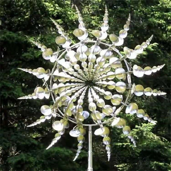 Metal Garden Windmill Decoration, 102cm Post, 36cm Diameter, view 2