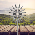 Metal Garden Windmill Decoration, 102cm Post, 36cm Diameter, view 3