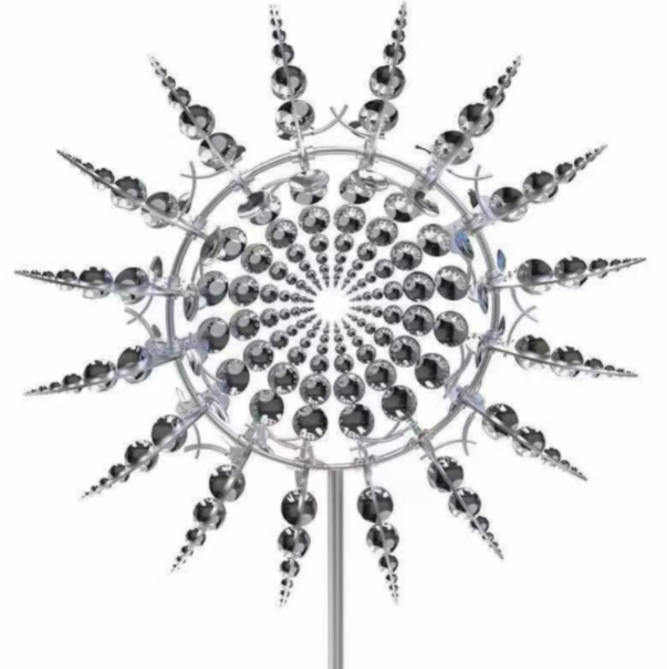 Metal Garden Windmill Decoration, 102cm Post, 36cm Diameter, view 4
