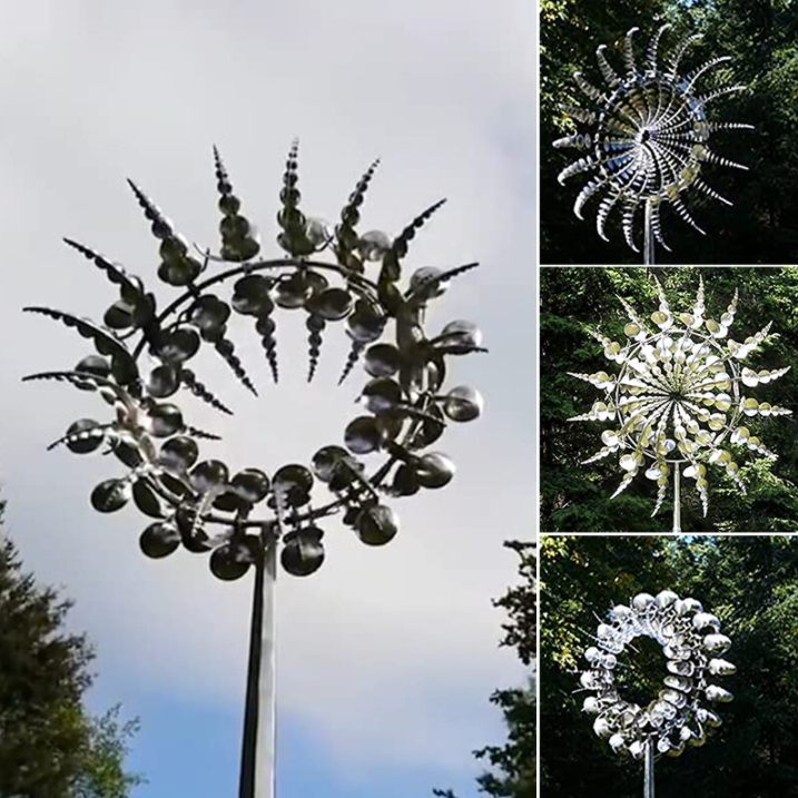 Metal Garden Windmill Decoration, 102cm Post, 36cm Diameter, view 5