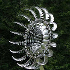 Metal Garden Windmill Decoration, 102cm Post, 36cm Diameter