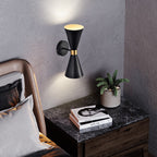 Mid-Century Double-Cone Wall Lamp with Brass Accent | Thrascher