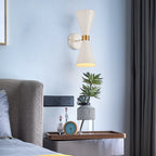 Mid-Century Double-Cone Wall Lamp with Brass Accent | Thrascher