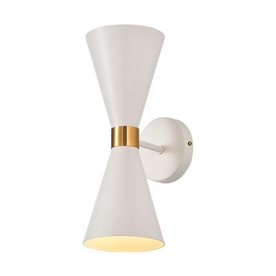 Mid-Century Double-Cone Wall Lamp with Brass Accent | Thrascher