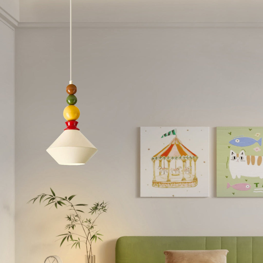 Mid-Century Geometric Ceramic Bead Pendant Light | Thrascher