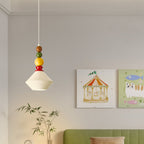 Mid-Century Geometric Ceramic Bead Pendant Light | Thrascher