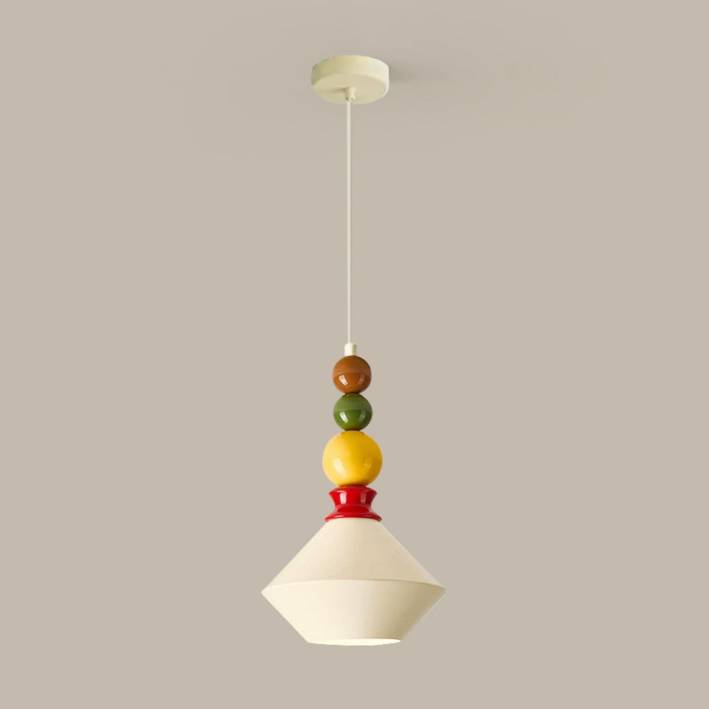 Mid-Century Geometric Ceramic Bead Pendant Light | Thrascher