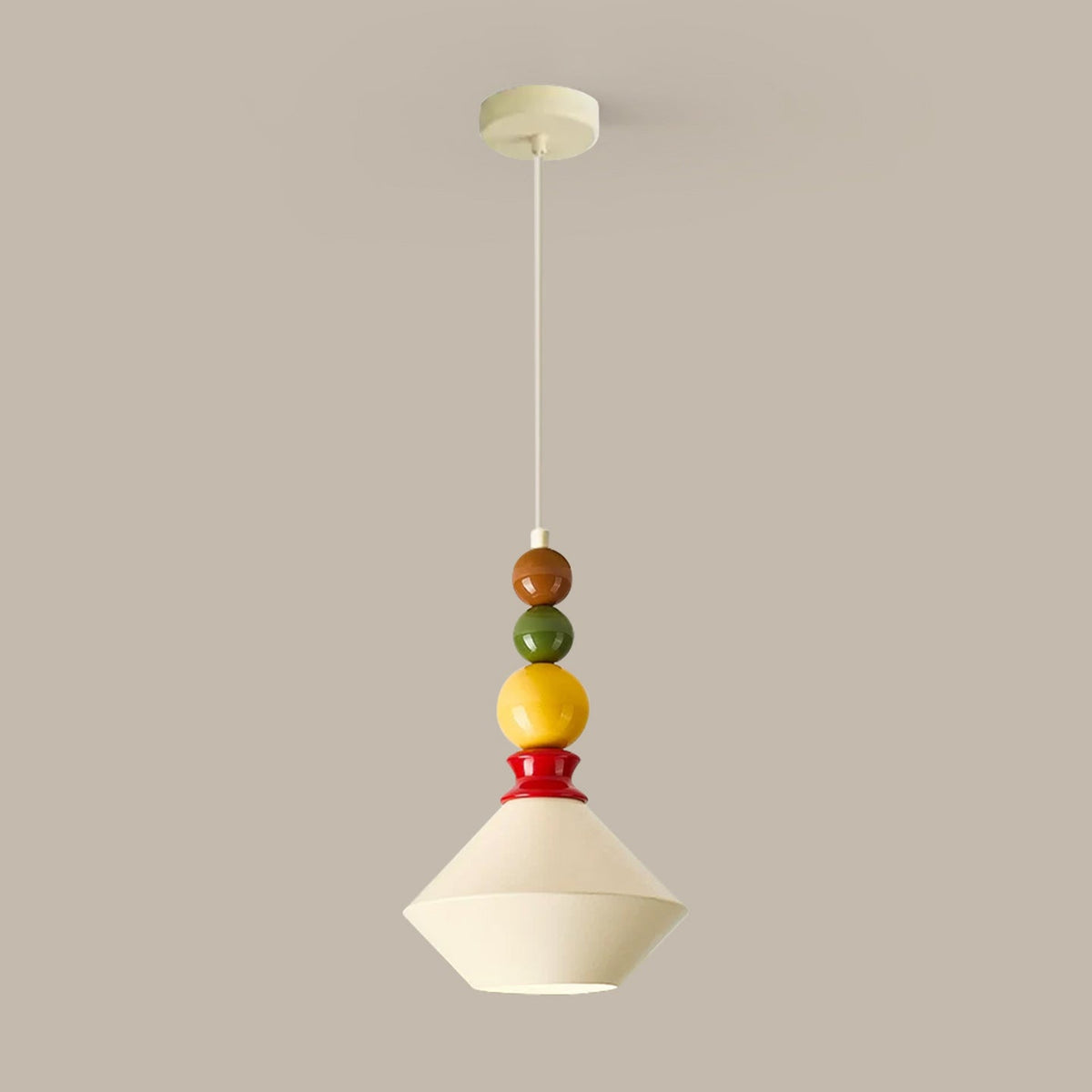 Mid-Century Geometric Ceramic Bead Pendant Light | Thrascher