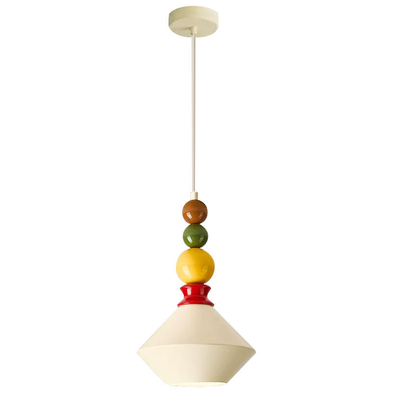 Mid-Century Geometric Ceramic Bead Pendant Light | Thrascher