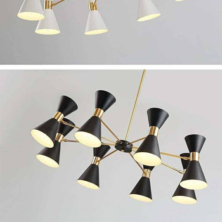 Mid-Century Modern Multi-Arm Cone Shade Chandelier | Thrascher