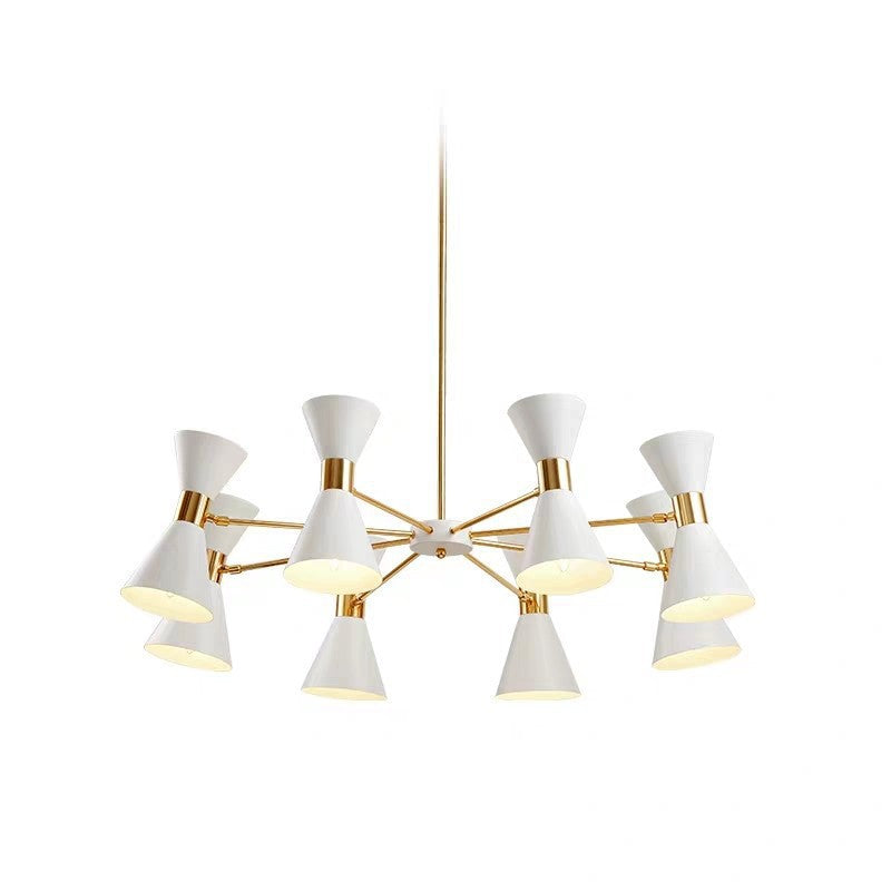 Mid-Century Modern Multi-Arm Cone Shade Chandelier | Thrascher