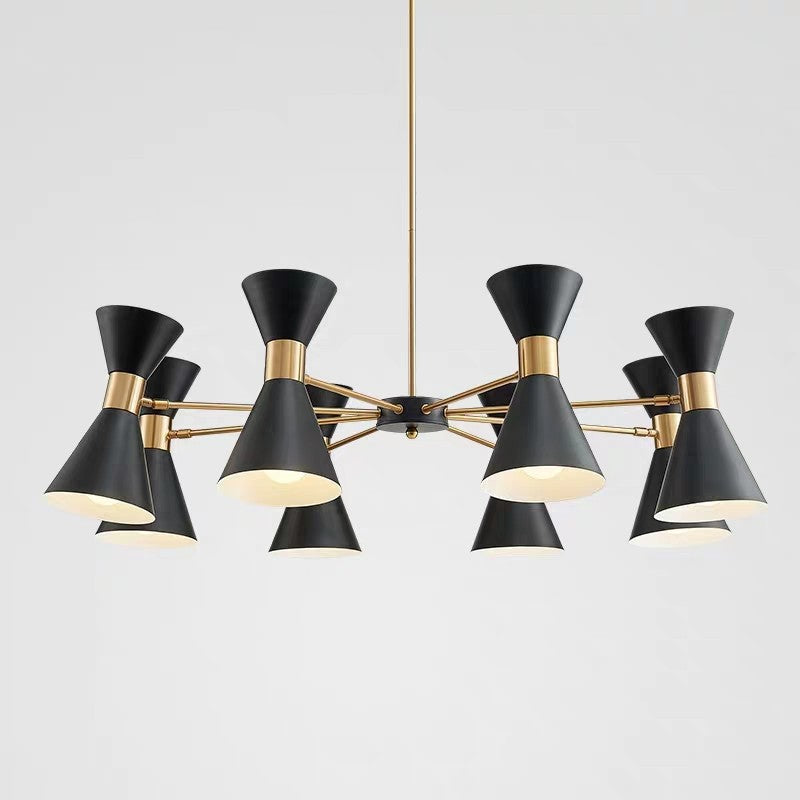 Mid-Century Modern Multi-Arm Cone Shade Chandelier | Thrascher