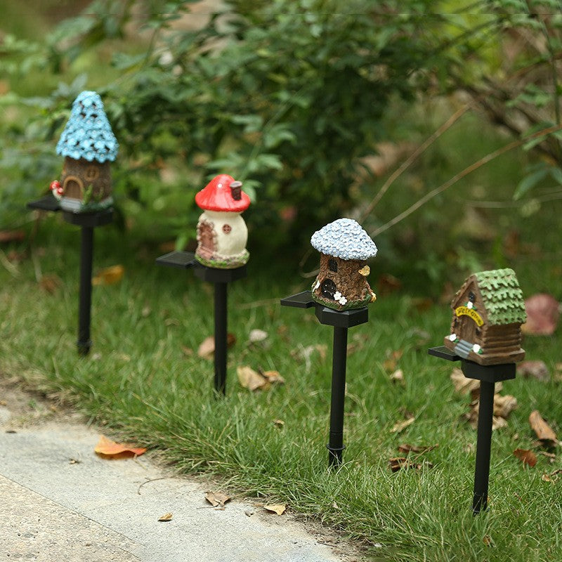 Miniature Hand-Painted Resin Mushroom Fairy House Garden Ornament | Thrascher