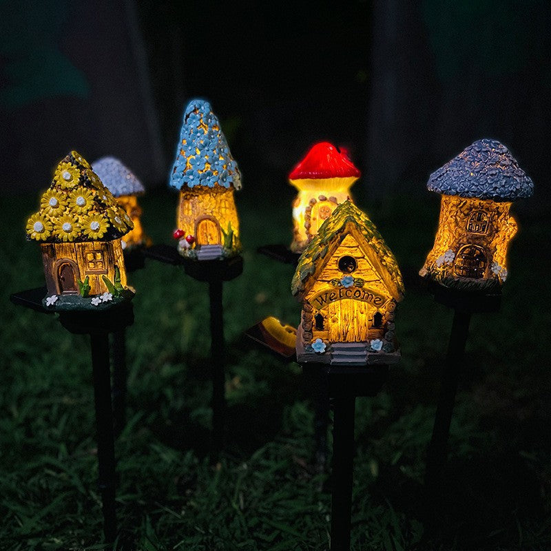 Miniature Hand-Painted Resin Mushroom Fairy House Garden Ornament | Thrascher