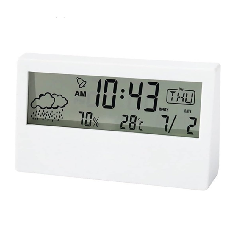 Minimalist Digital Alarm Clock with Date, Temperature & Humidity Display, view 2