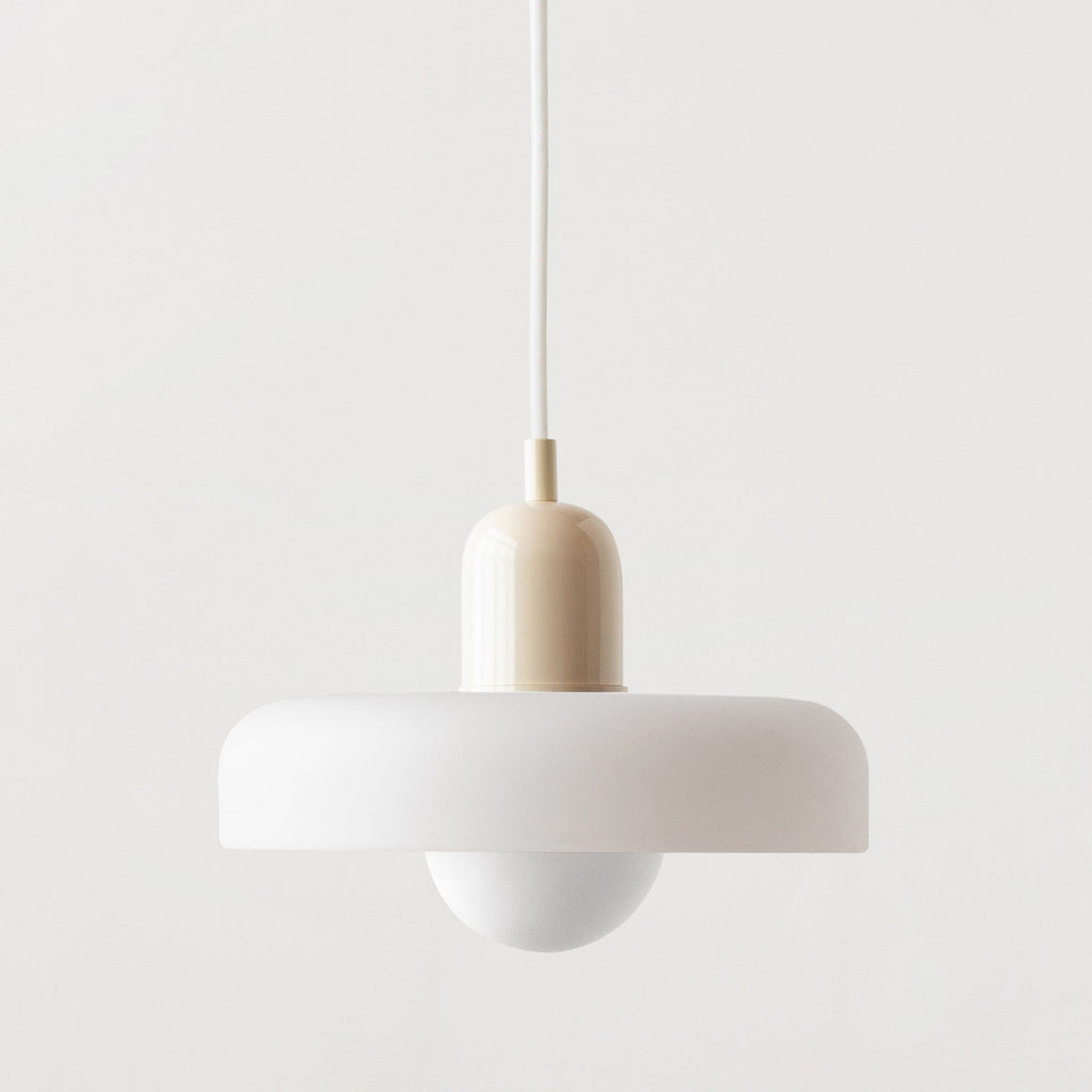Minimalistic Ceramic Pendant Lamp with Layered Bell Shade | Thrascher