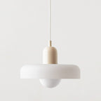 Minimalistic Ceramic Pendant Lamp with Layered Bell Shade | Thrascher
